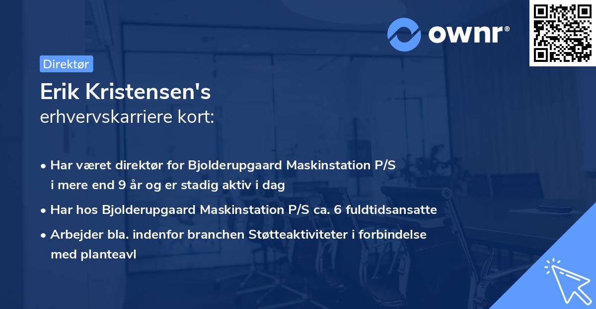Erik Kristensen's erhvervskarriere kort