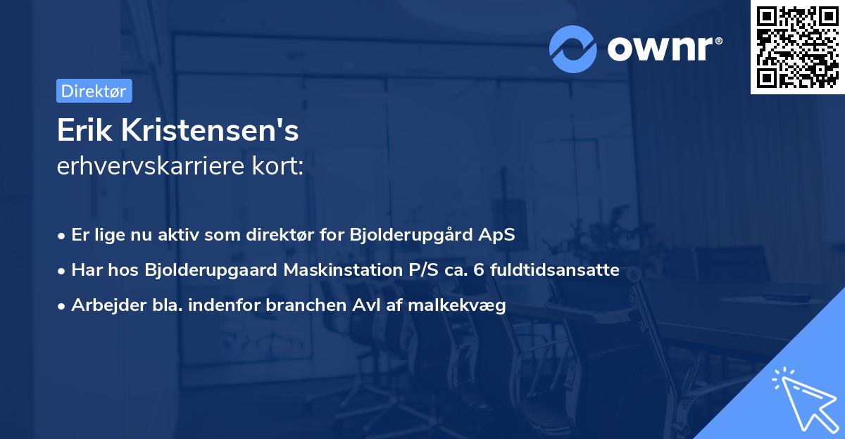 Erik Kristensen's erhvervskarriere kort