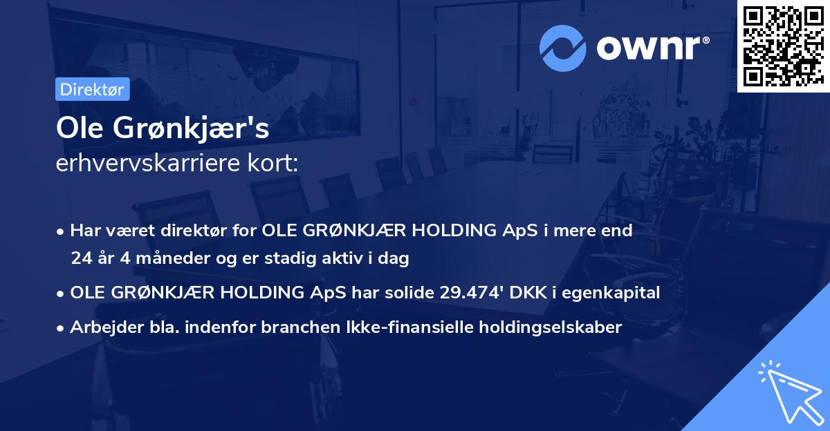 Ole Grønkjær's erhvervskarriere kort