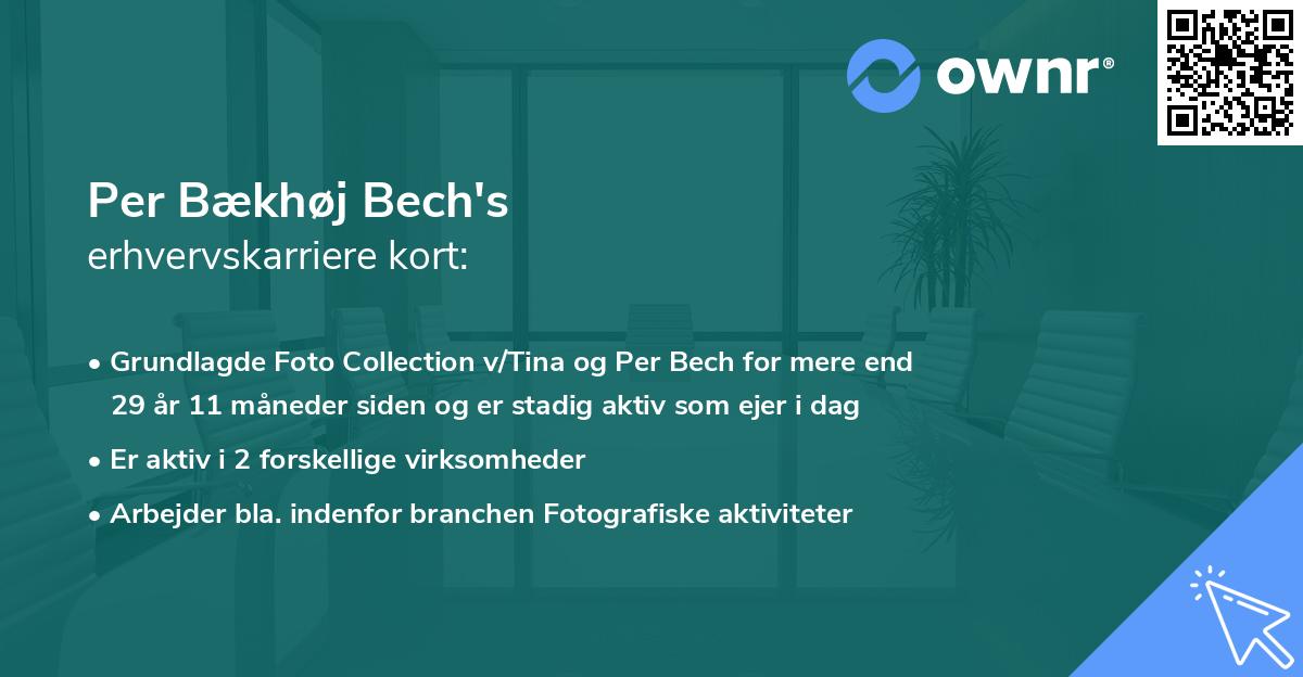 Per Bækhøj Bech's erhvervskarriere kort