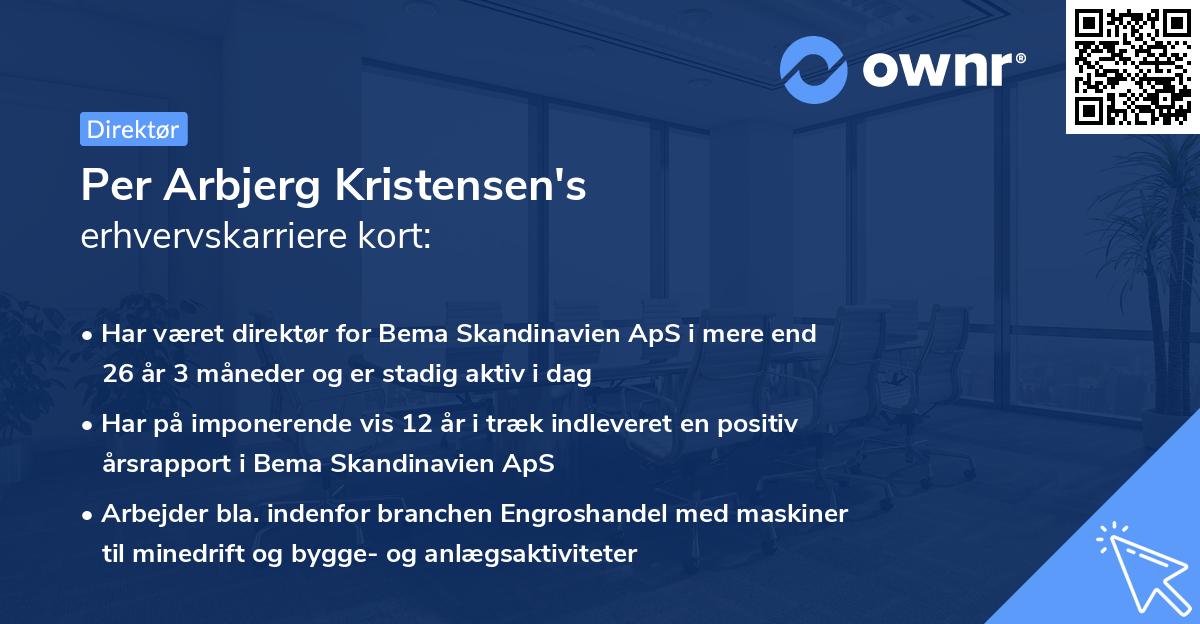 Per Arbjerg Kristensen's erhvervskarriere kort
