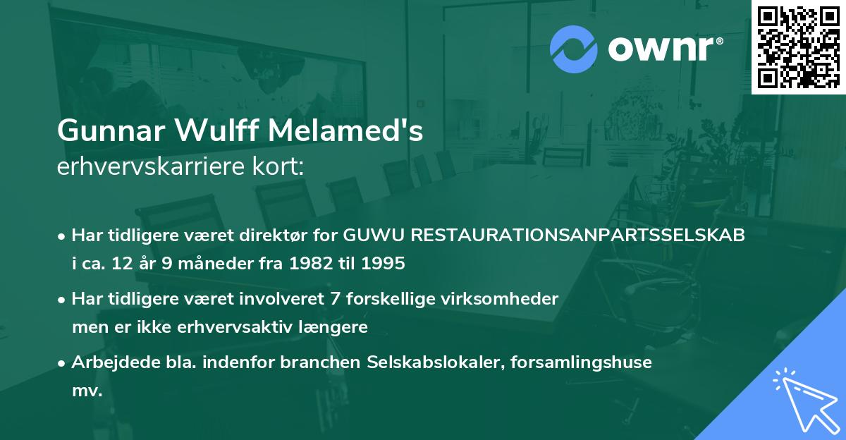 Gunnar Wulff Melamed's erhvervskarriere kort