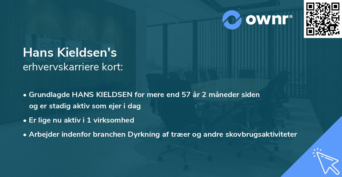 Hans Kieldsen's erhvervskarriere kort
