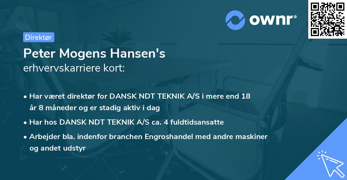 Peter Mogens Hansen's erhvervskarriere kort