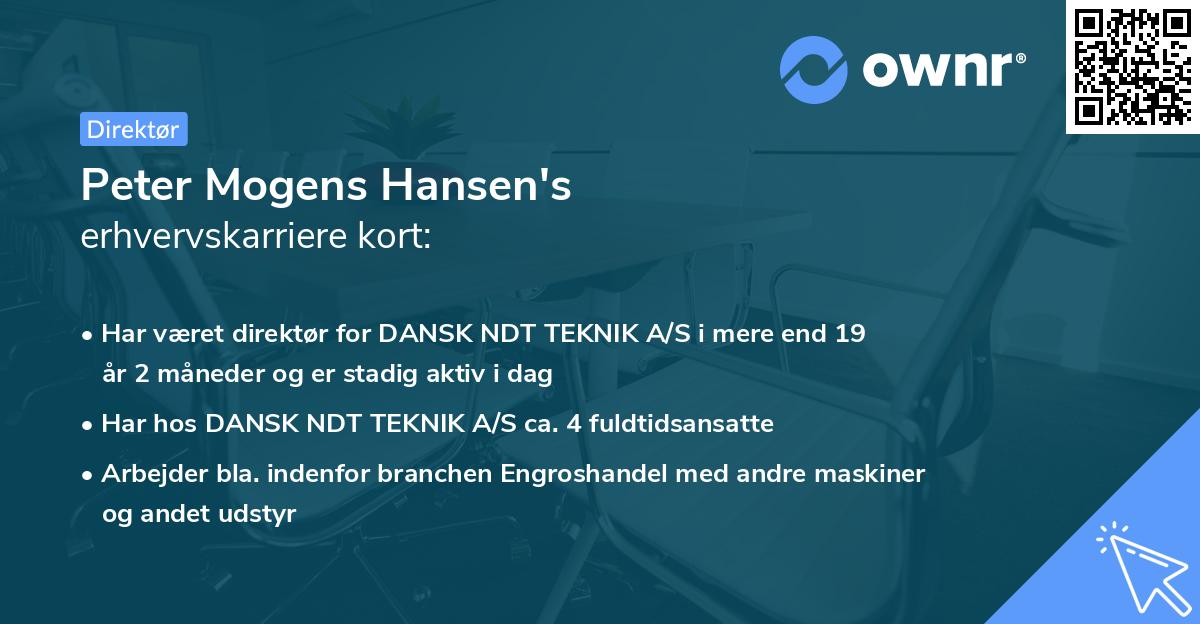 Peter Mogens Hansen's erhvervskarriere kort