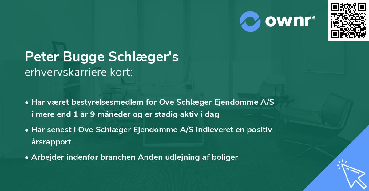 Peter Bugge Schlæger's erhvervskarriere kort