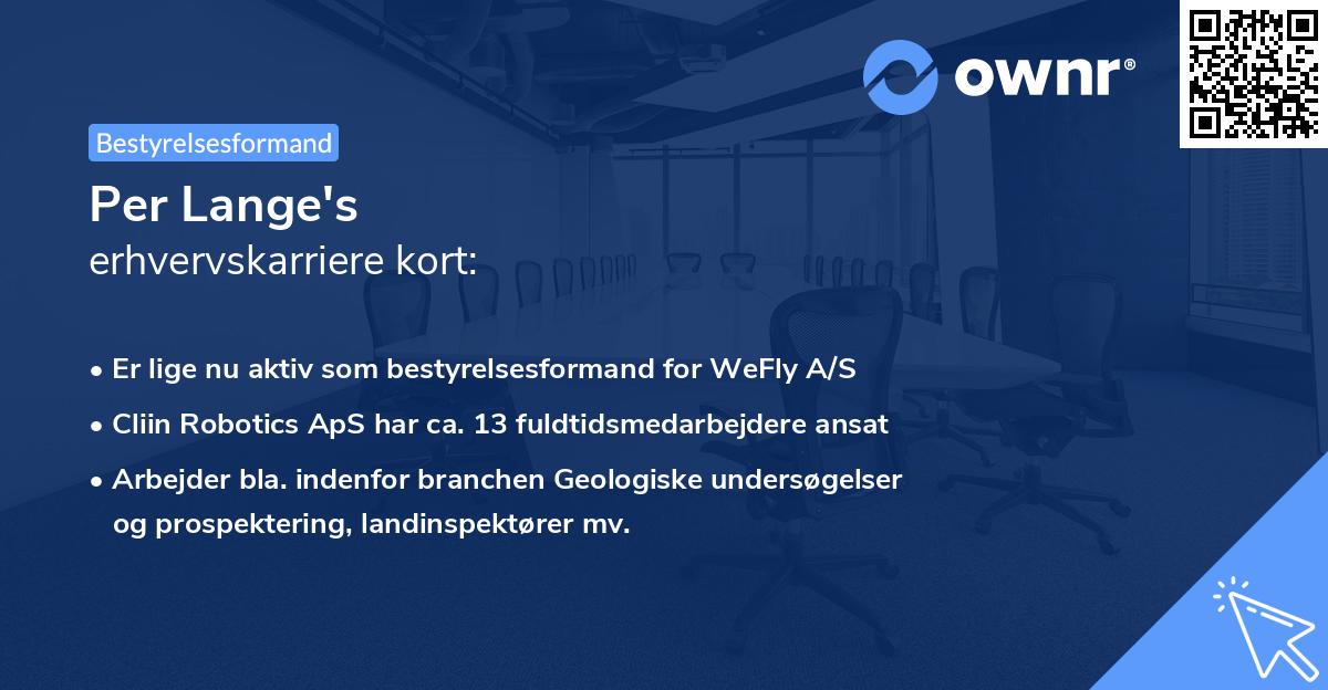 Per Lange's erhvervskarriere kort