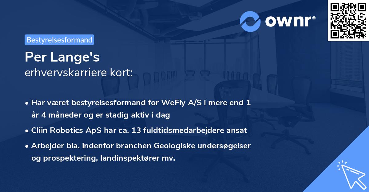 Per Lange's erhvervskarriere kort