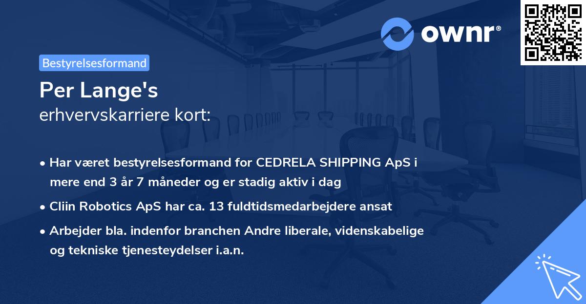 Per Lange's erhvervskarriere kort
