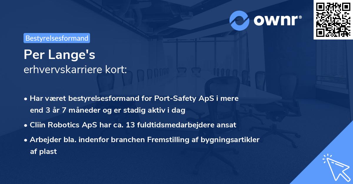 Per Lange's erhvervskarriere kort
