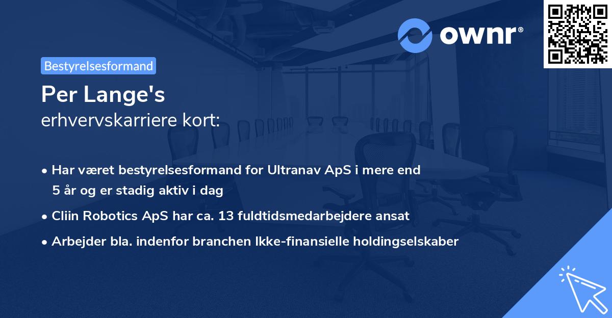 Per Lange's erhvervskarriere kort