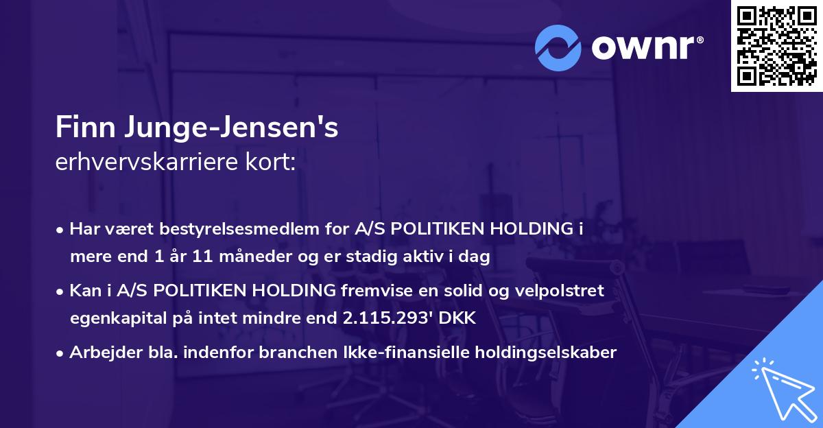 Finn Junge-Jensen's erhvervskarriere kort
