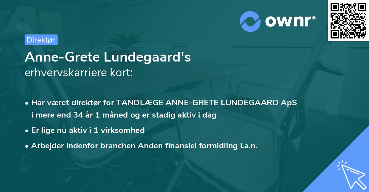 Anne-Grete Lundegaard's erhvervskarriere kort