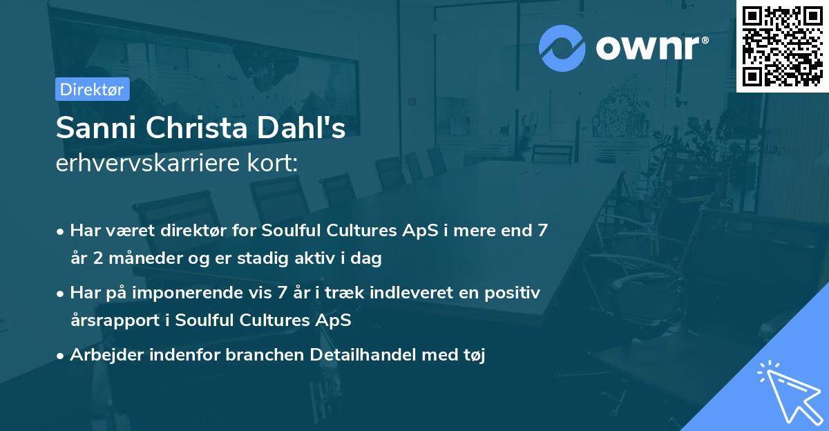 Sanni Christa Dahl's erhvervskarriere kort