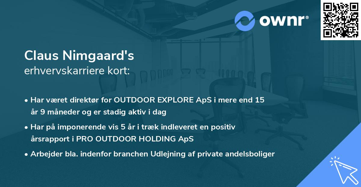 Claus Nimgaard's erhvervskarriere kort