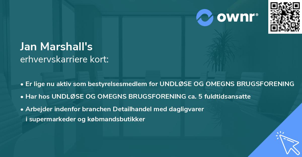 Jan Marshall's erhvervskarriere kort
