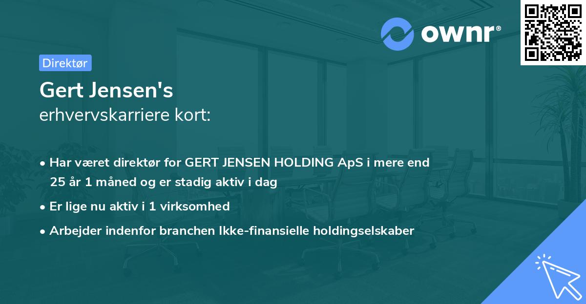 Gert Jensen's erhvervskarriere kort