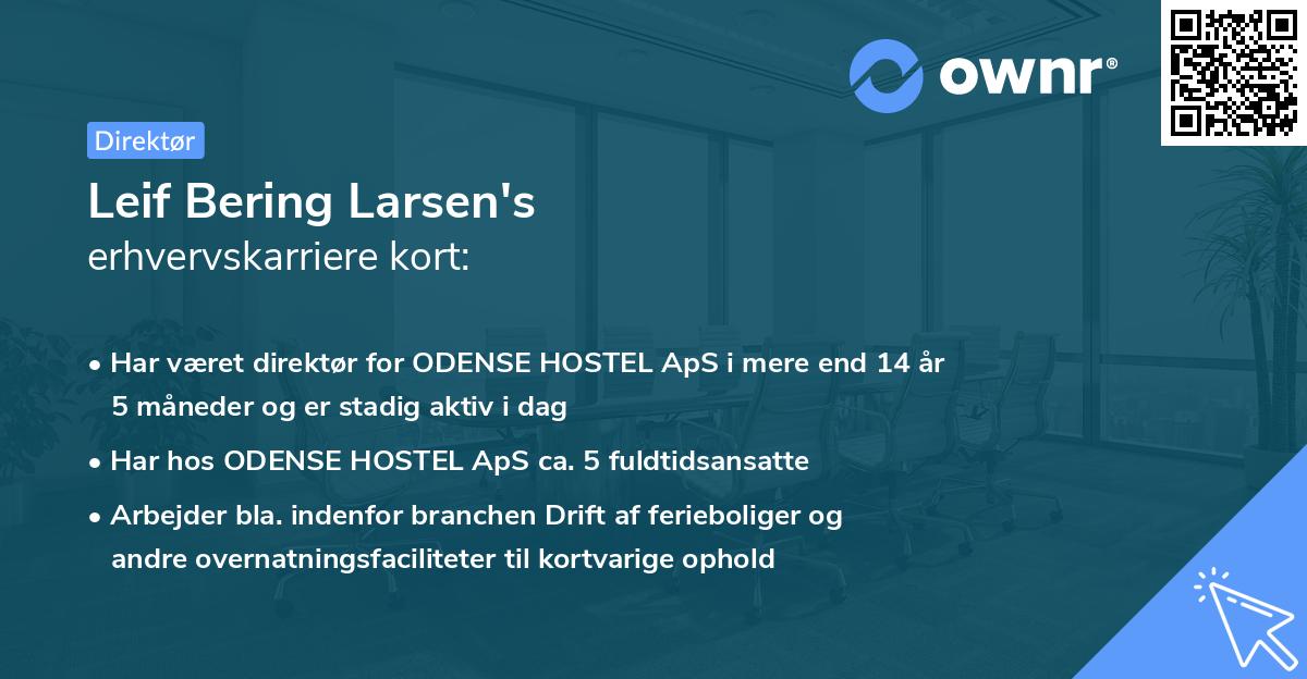 Leif Bering Larsen's erhvervskarriere kort