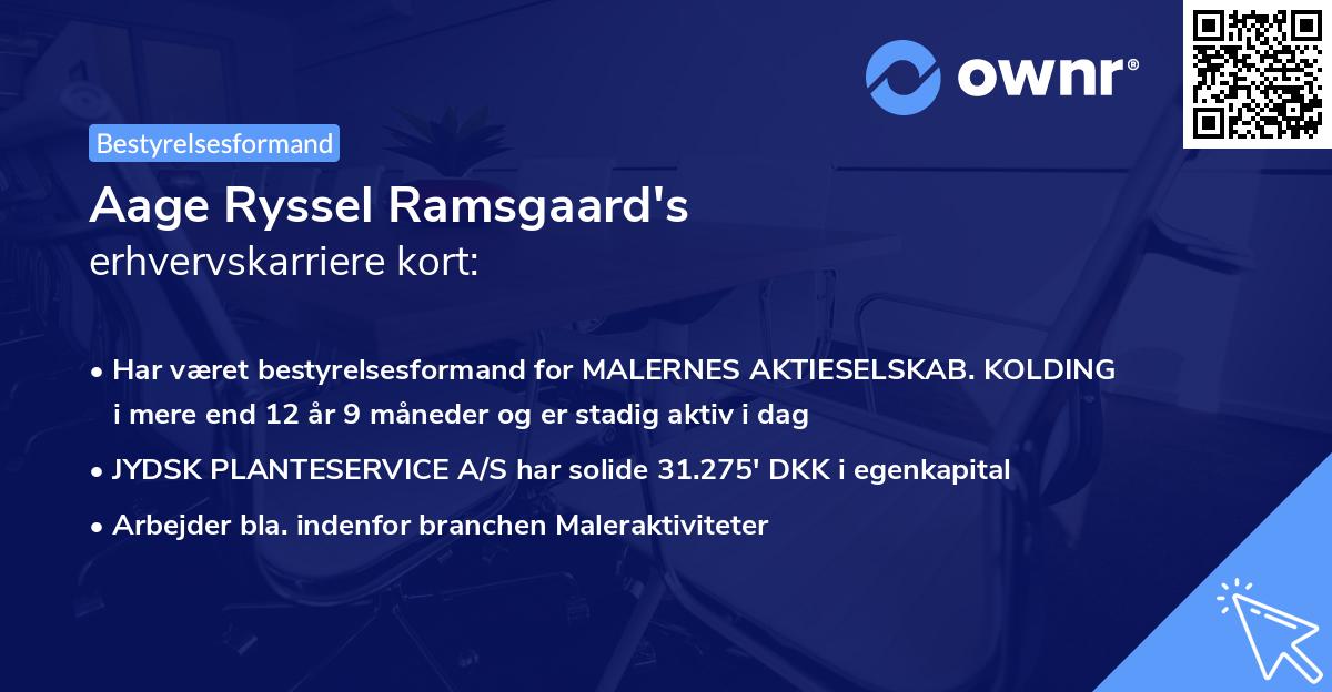 Aage Ryssel Ramsgaard's erhvervskarriere kort