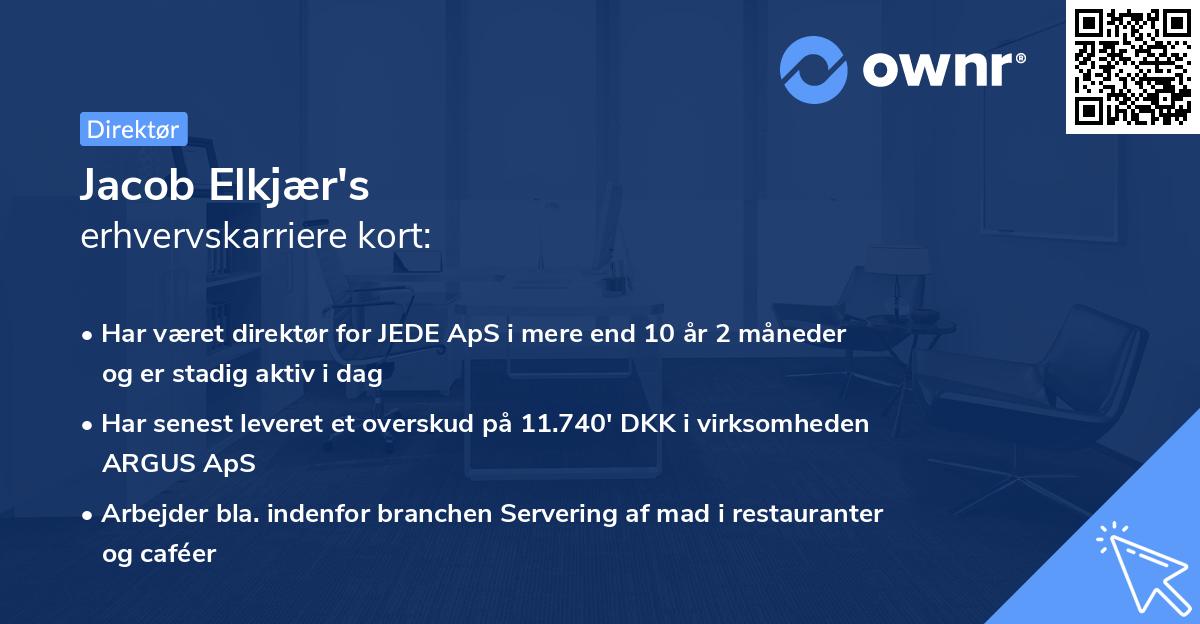 Jacob Elkjær's erhvervskarriere kort