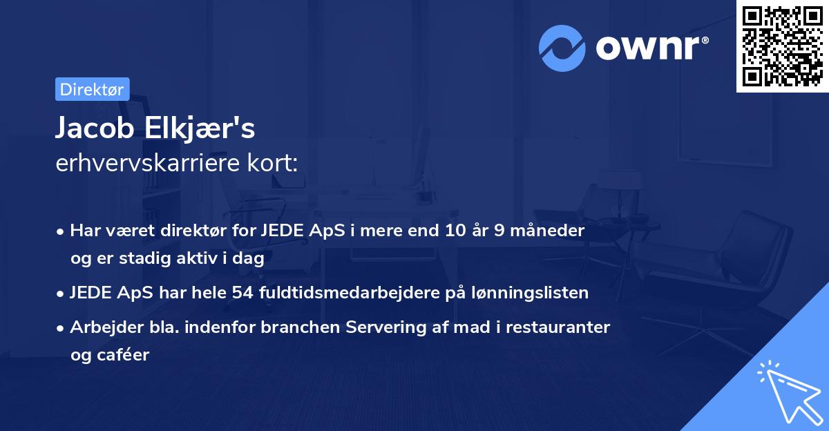 Jacob Elkjær's erhvervskarriere kort