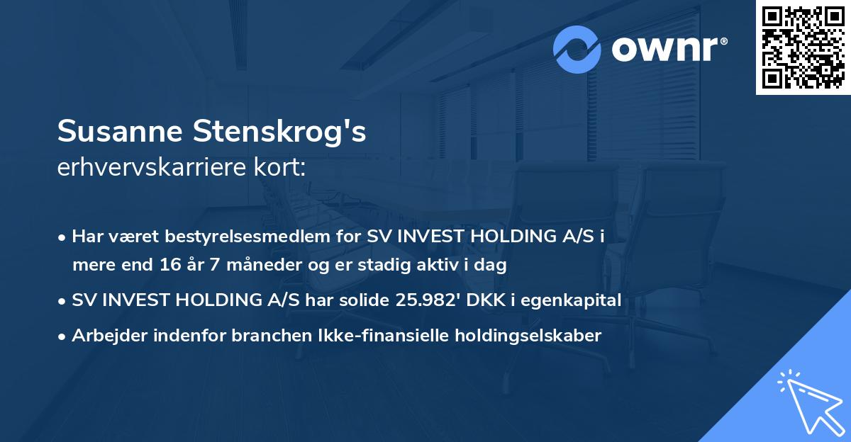 Susanne Stenskrog's erhvervskarriere kort