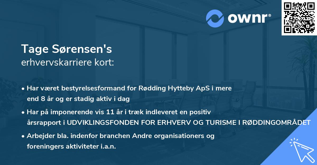 Tage Sørensen's erhvervskarriere kort