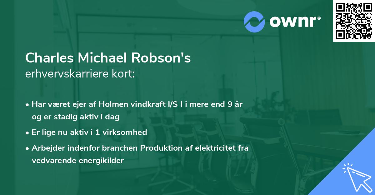 Charles Michael Robson's erhvervskarriere kort