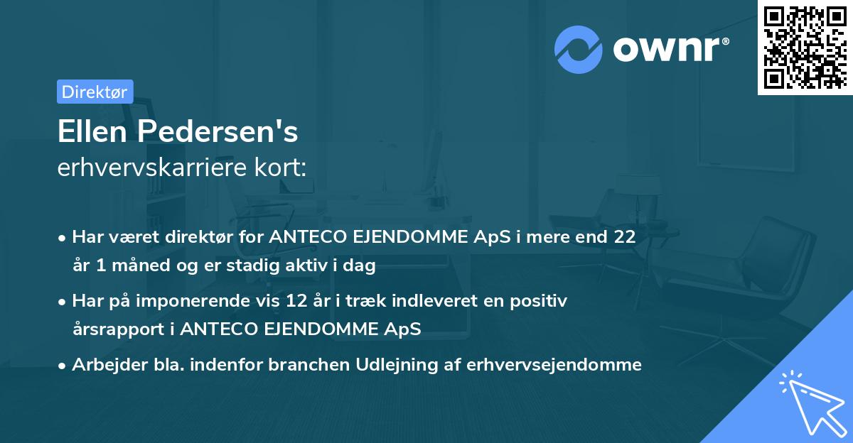 Ellen Pedersen's erhvervskarriere kort