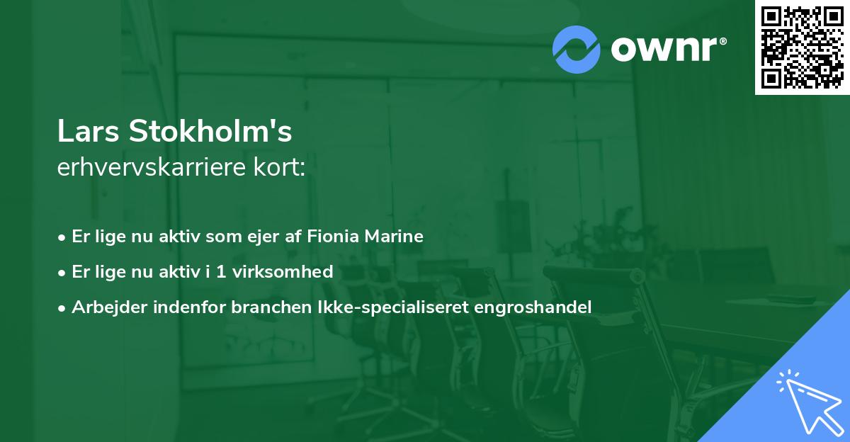 Lars Stokholm's erhvervskarriere kort