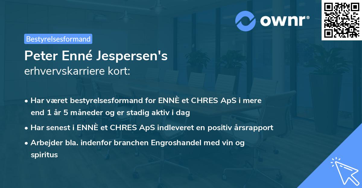 Peter Enné Jespersen's erhvervskarriere kort