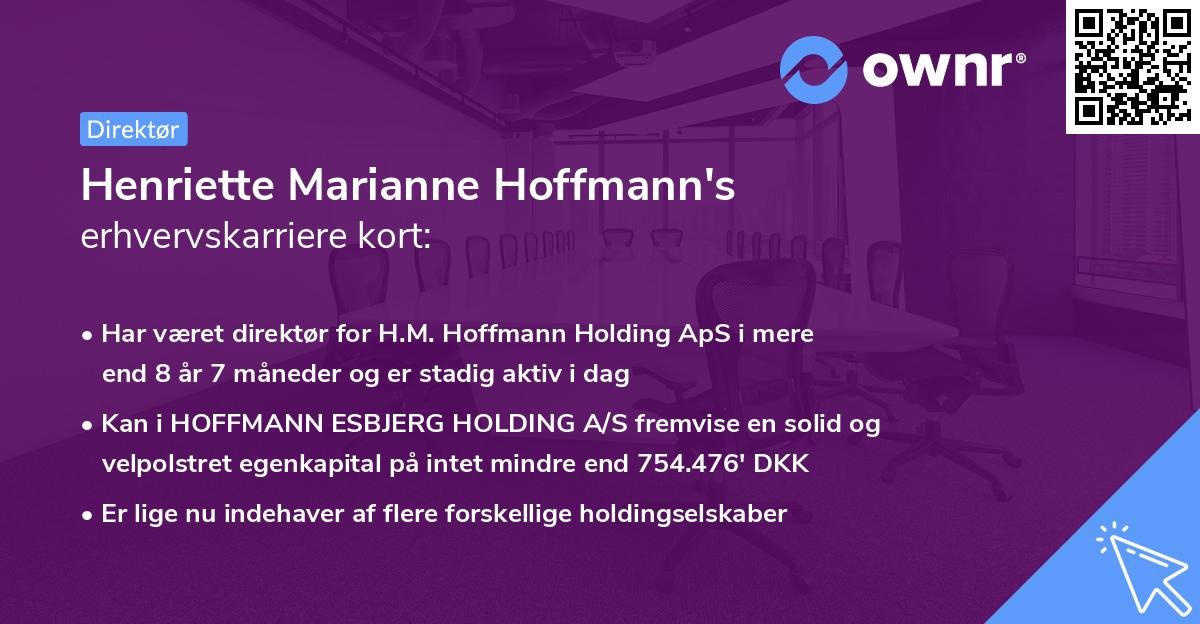 Henriette Marianne Hoffmann's erhvervskarriere kort