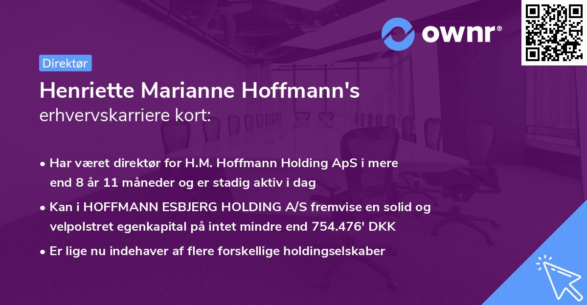 Henriette Marianne Hoffmann's erhvervskarriere kort