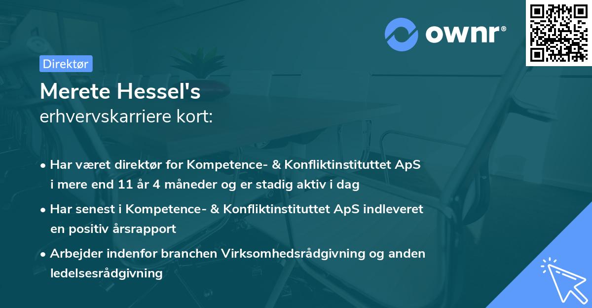 Merete Hessel's erhvervskarriere kort