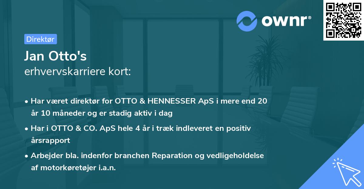 Jan Otto's erhvervskarriere kort