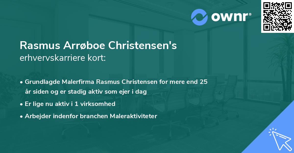 Rasmus Arrøboe Christensen's erhvervskarriere kort