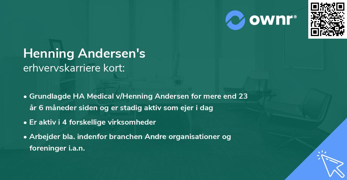 Henning Andersen's erhvervskarriere kort