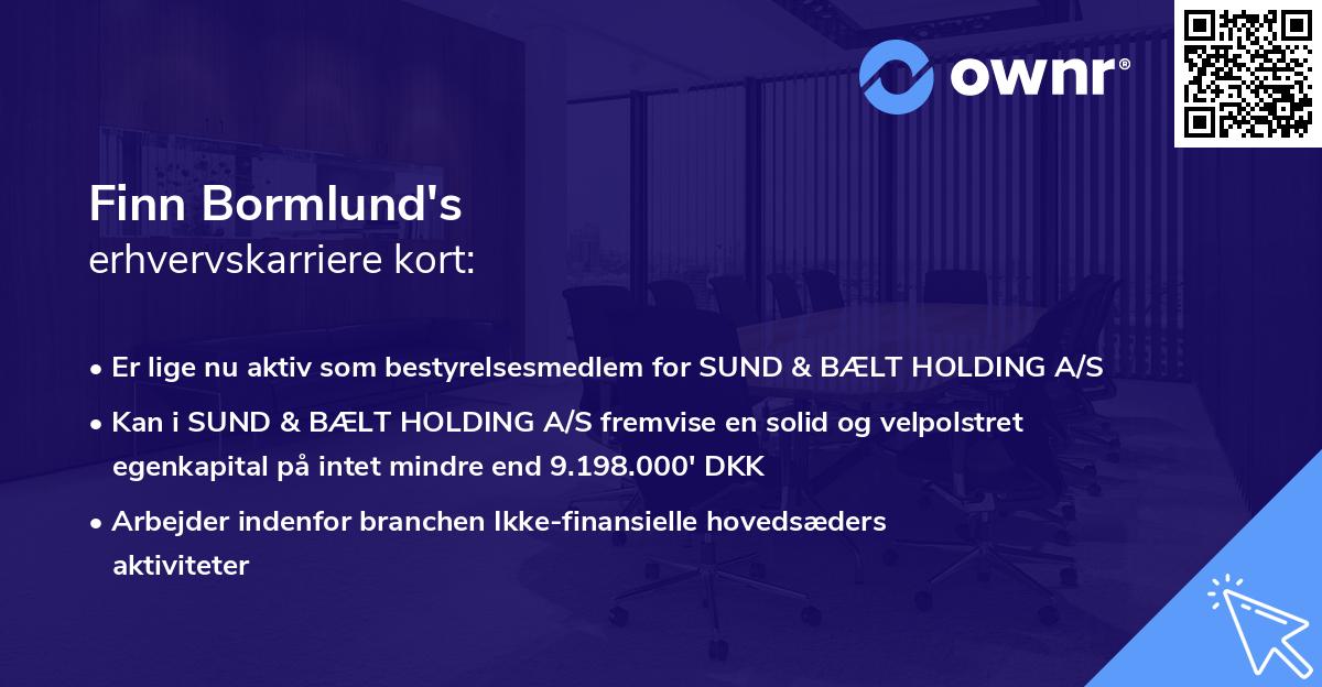 Finn Bormlund's erhvervskarriere kort