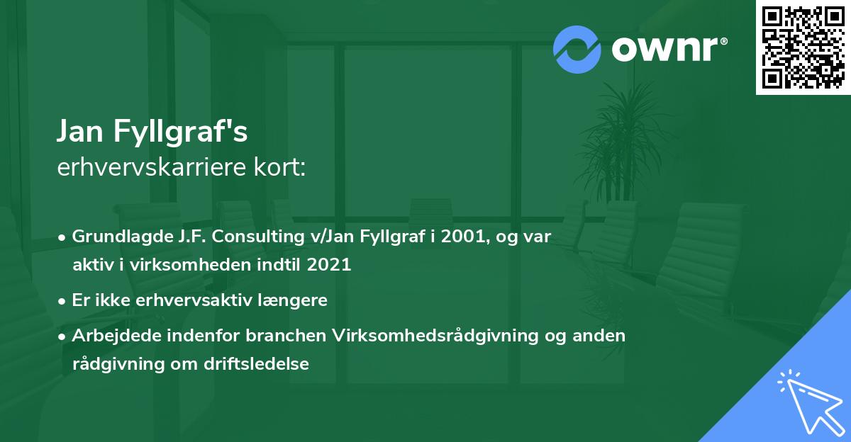 Jan Fyllgraf's erhvervskarriere kort