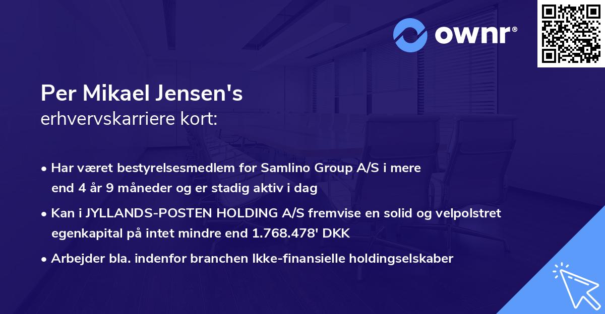 Per Mikael Jensen's erhvervskarriere kort