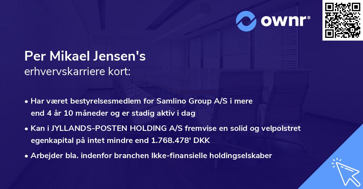 Per Mikael Jensen's erhvervskarriere kort
