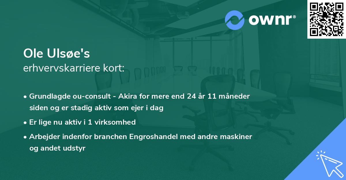 Ole Ulsøe's erhvervskarriere kort