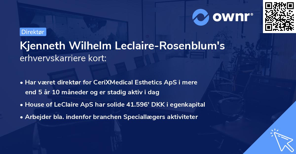 Kjenneth Wilhelm Leclaire-Rosenblum's erhvervskarriere kort