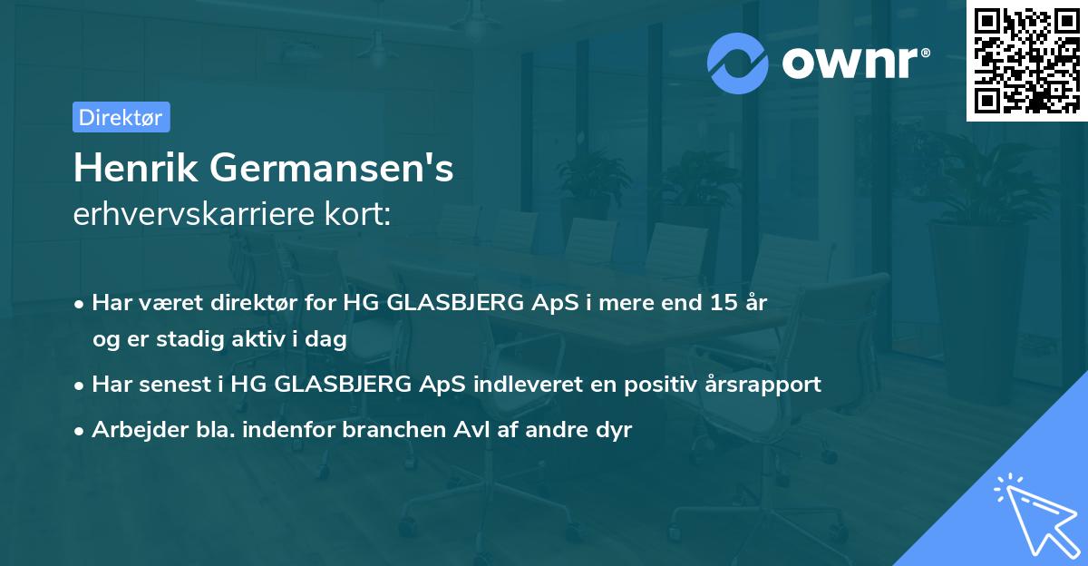 Henrik Germansen's erhvervskarriere kort