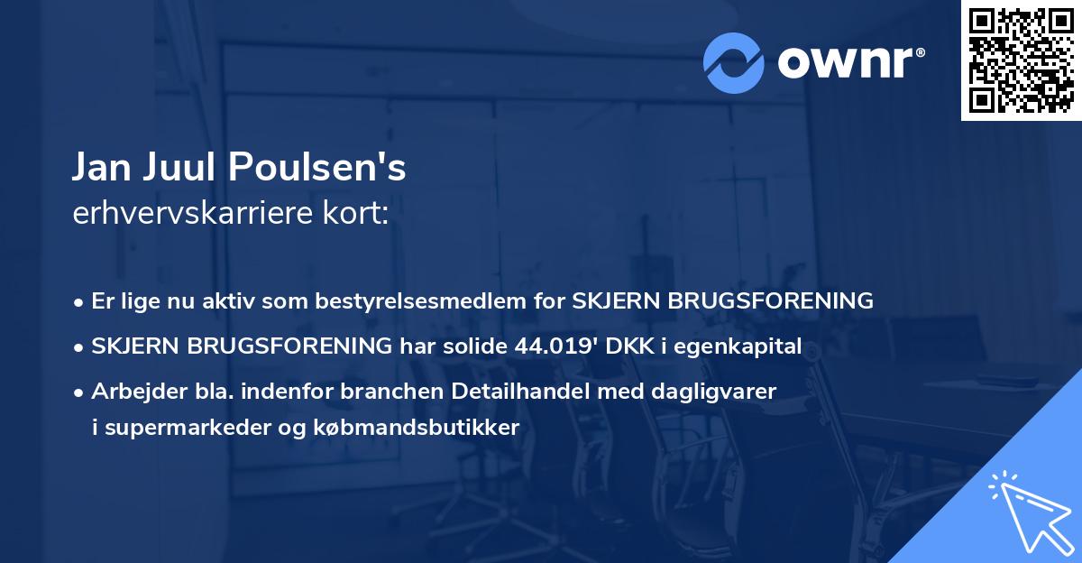 Jan Juul Poulsen's erhvervskarriere kort