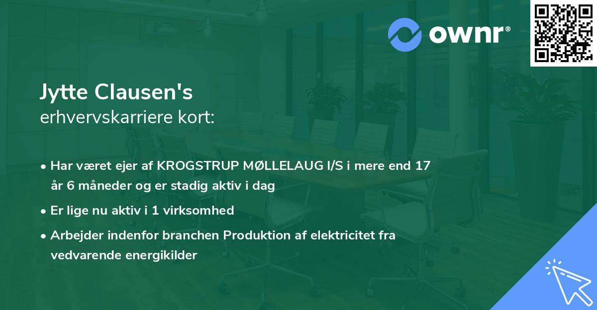 Jytte Clausen's erhvervskarriere kort