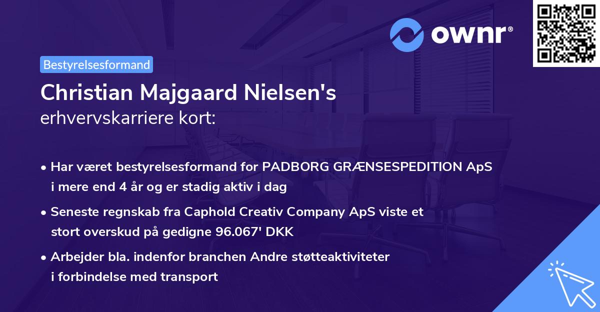 Christian Majgaard Nielsen's erhvervskarriere kort