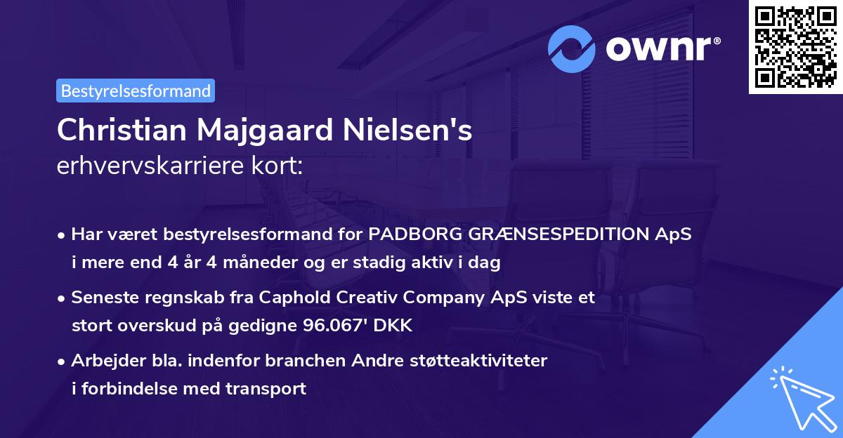Christian Majgaard Nielsen's erhvervskarriere kort