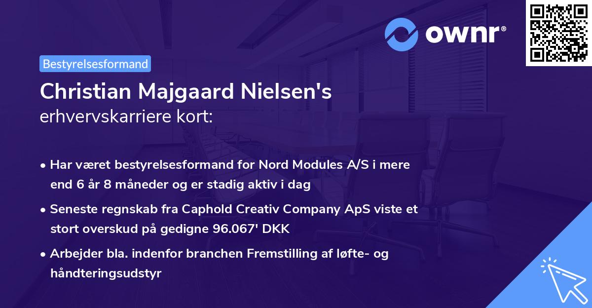 Christian Majgaard Nielsen's erhvervskarriere kort