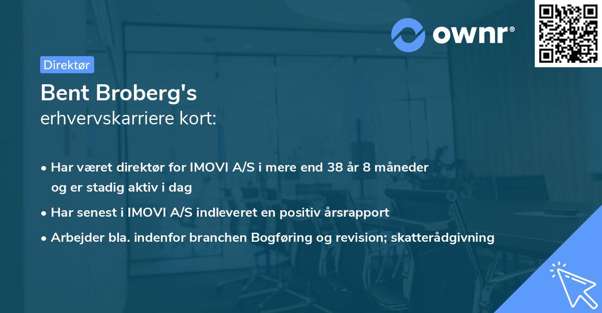 Bent Broberg's erhvervskarriere kort